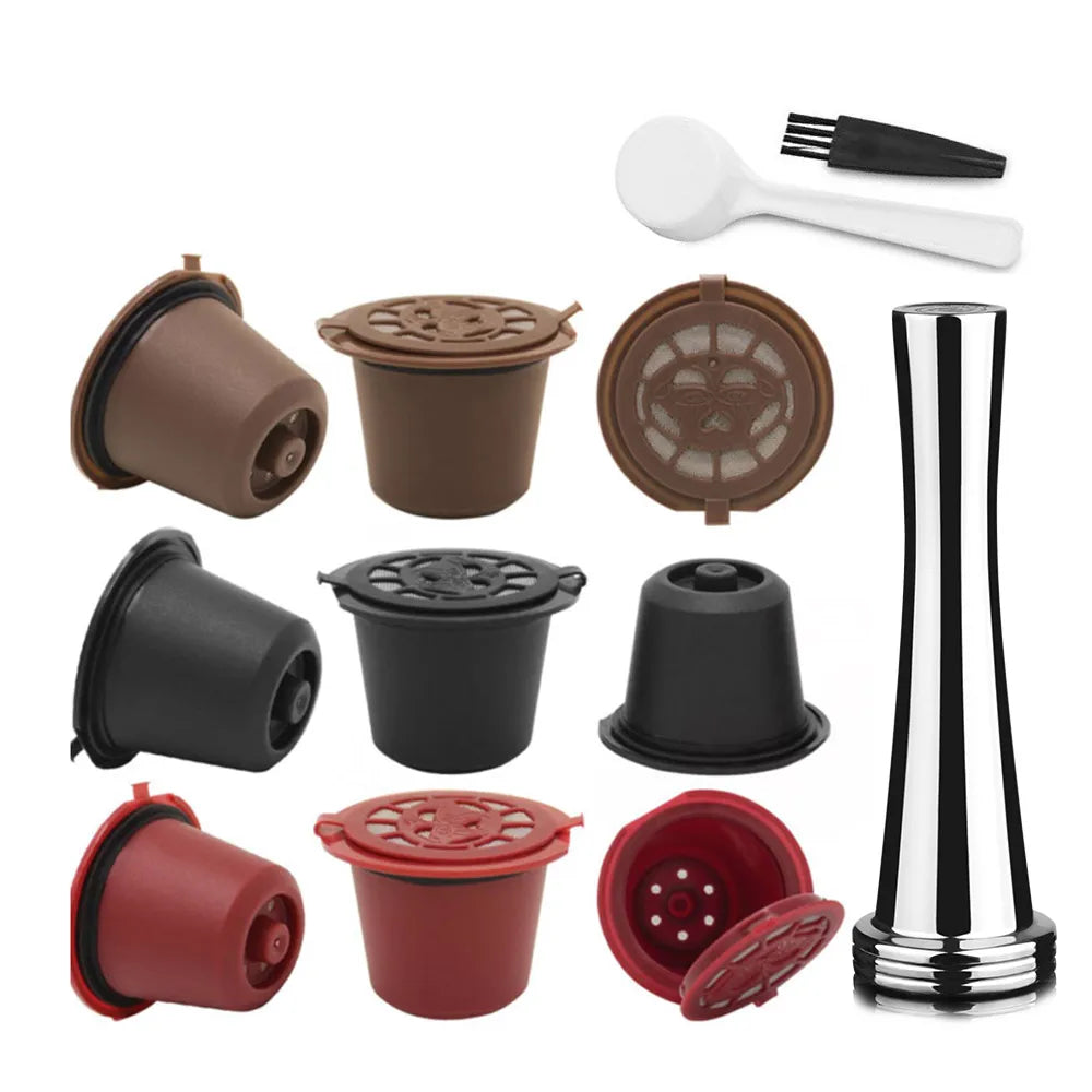 Reusable Nespresso Capsule with Stainless Steel Filter Mesh Refillable Coffee Capsule Qst 9pods REBLBR T