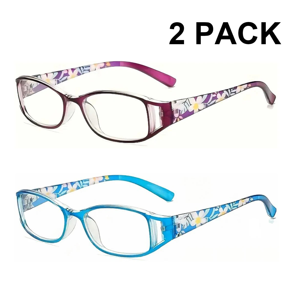 VOPHA Women's Anti-Blue Light Reading Glasses Ultralight L8 Reading Glasses Qst Purple-Blue +200