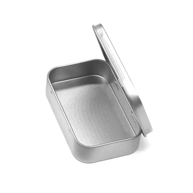 Mini Metal Tin Box – Rectangular Tinplate Small Storage Case Mini Tin Storage Box Qme