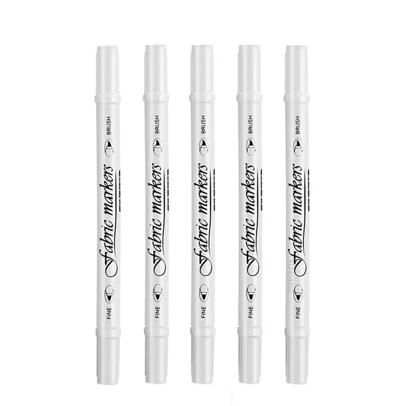 Waterproof Double Tip White Paint Marker Pens for Fabric & Shoes Paint Marker Pens Qme 5 white pen