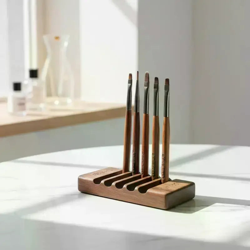6-Grid Nail Brush Holder Stand | UV Gel Pen Rack Organizer Nail Brush Holder Qme