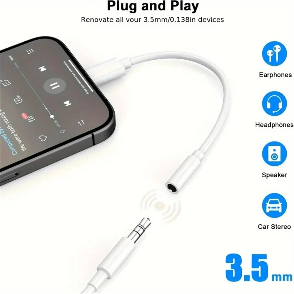 USB-C to 3.5mm Aux Adapter with DAC | Hi-Res Audio Headphone Aux Adapter Qme