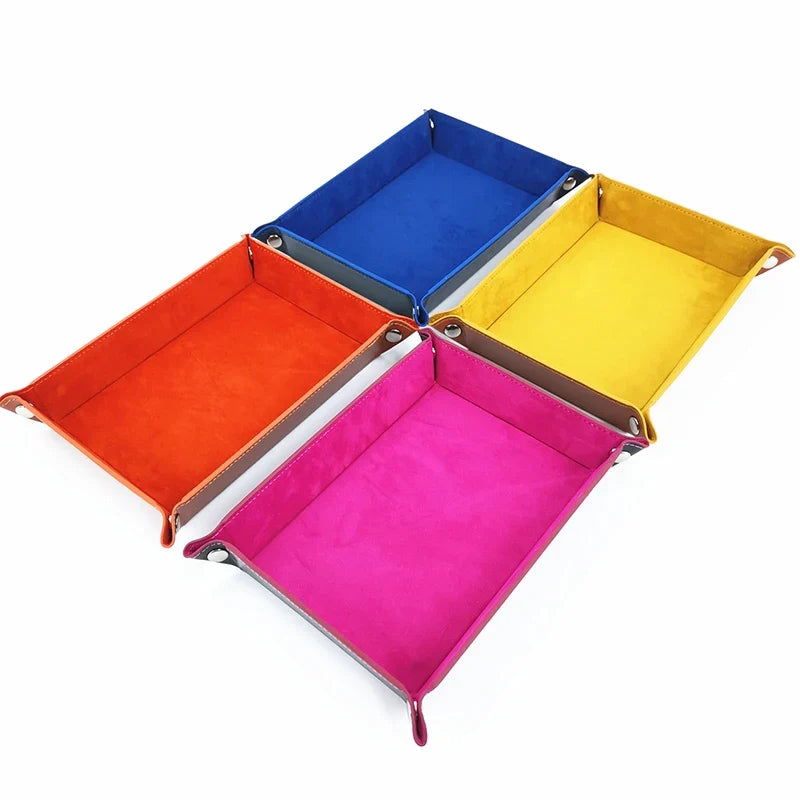 Foldable PU Dice Tray & Desktop Storage Box – 6 Colors Foldable Dice Tray Qme
