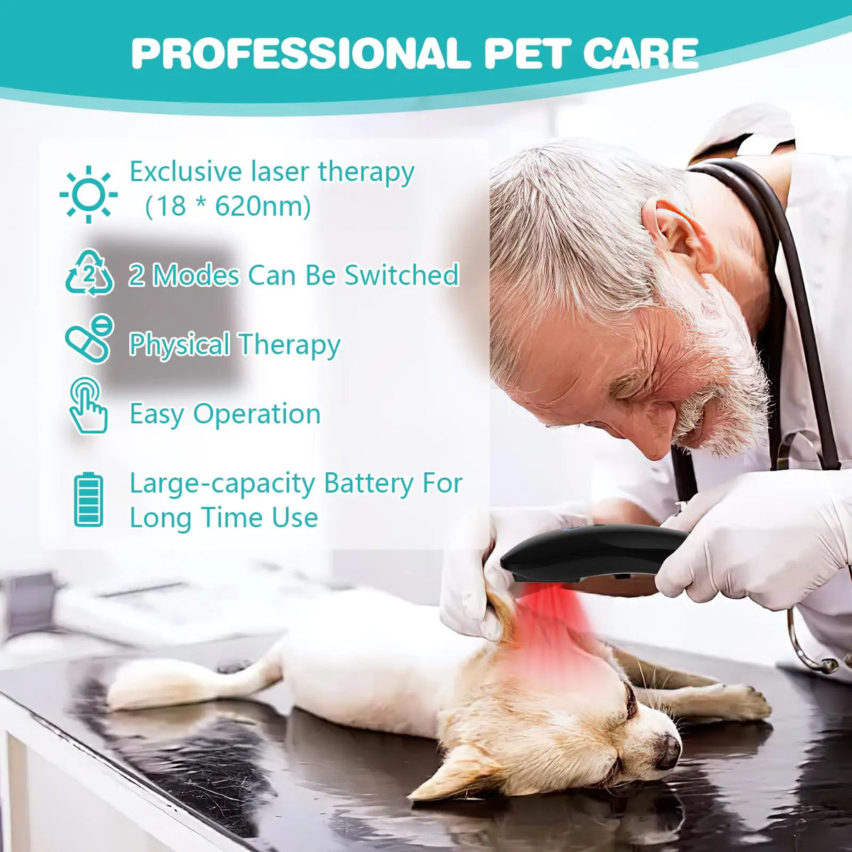 Pet Red Light Therapy Device – Dog & Cat Muscle & Wound Care Pet Light Therapy Device Qst