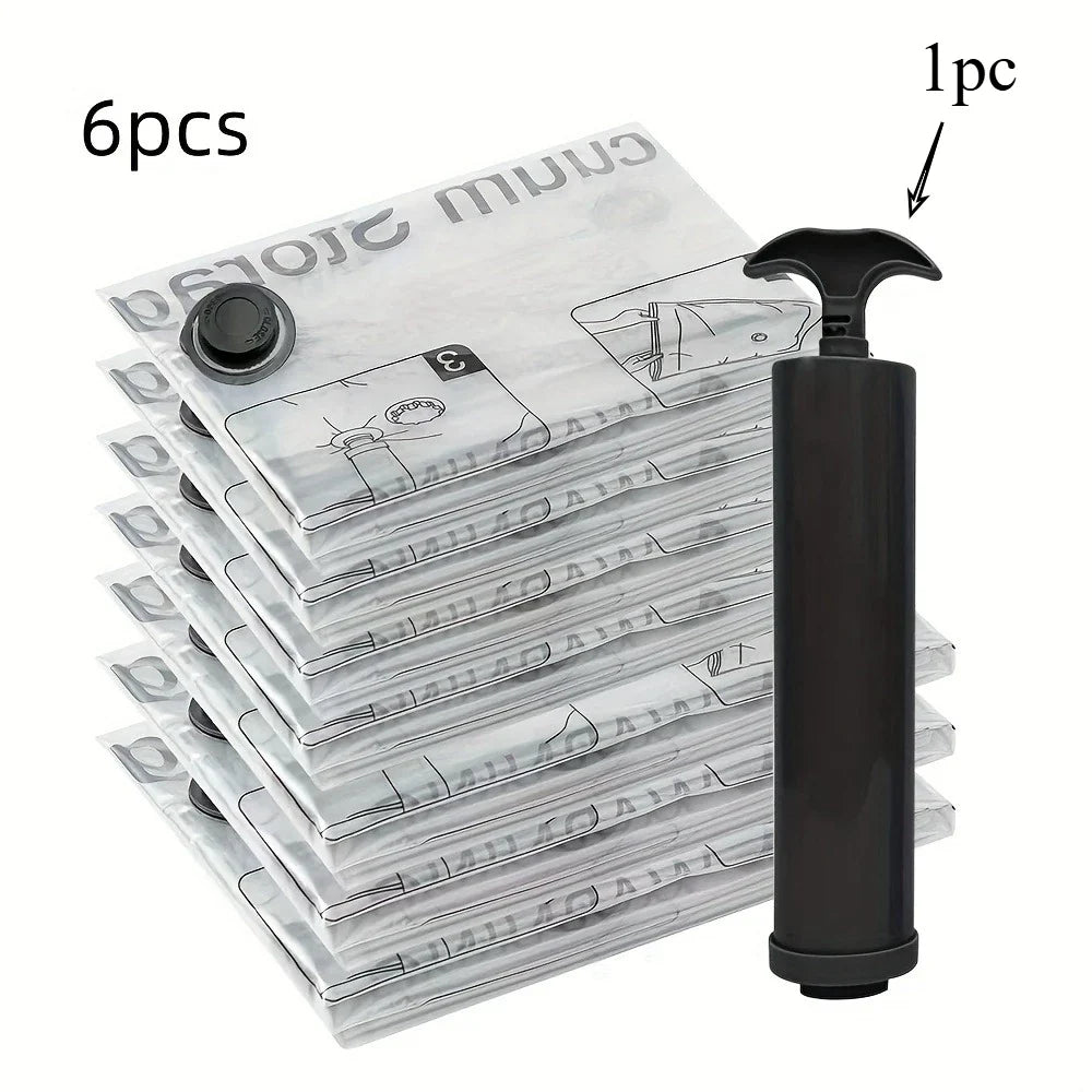 Vacuum Storage Bags with Manual Pump – Airtight Space Saver Vacuum Storage Bags Qme small 7pcs set
