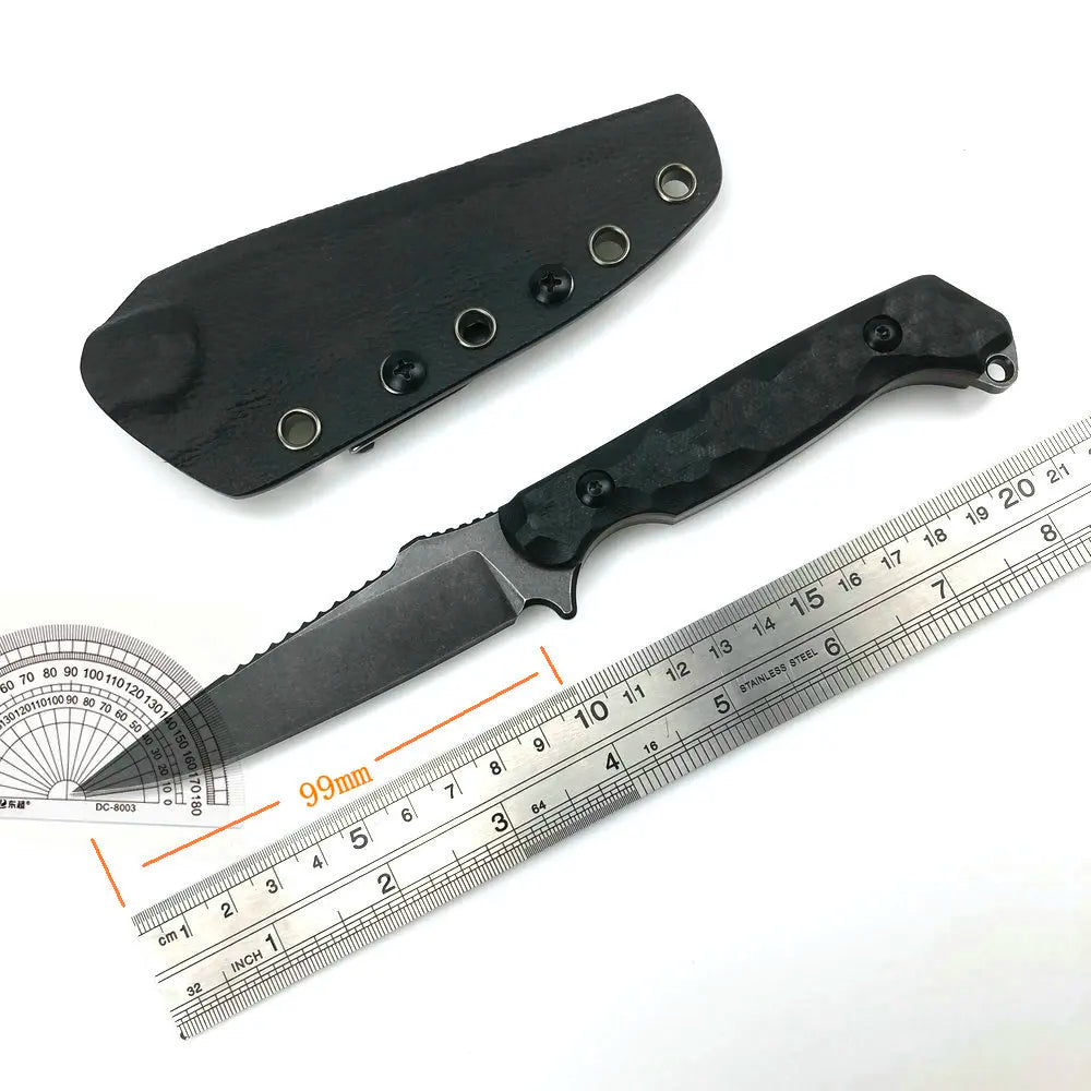 TRSKT D2 Necker Fixed Blade Knife – G10 Handle & Kydex Sheath Fixed Blade Knife Qst