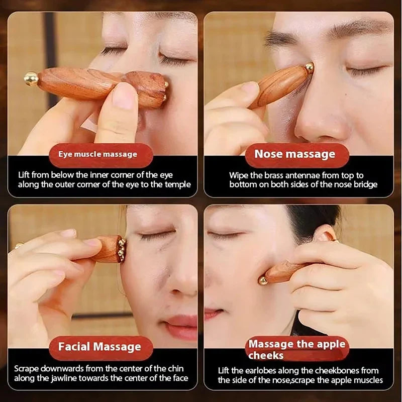 Lotus Seedpod Rosewood Alloy Facial Massage Tool Facial Massage Tool Qme