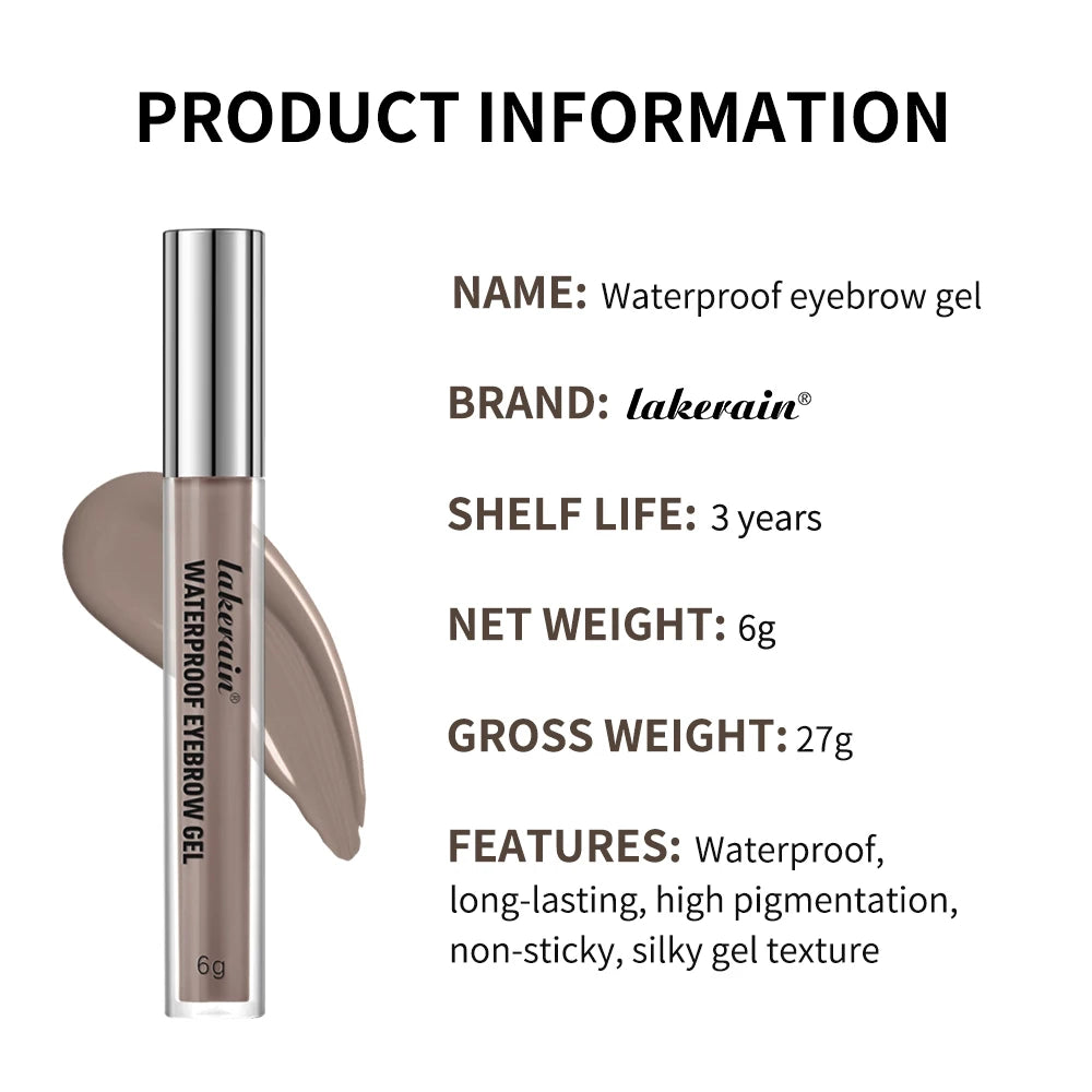 Lakerain Waterproof Eyebrow Gel – 4 Colors, Long-Lasting Tinted Brow Eyebrow Gel Qst