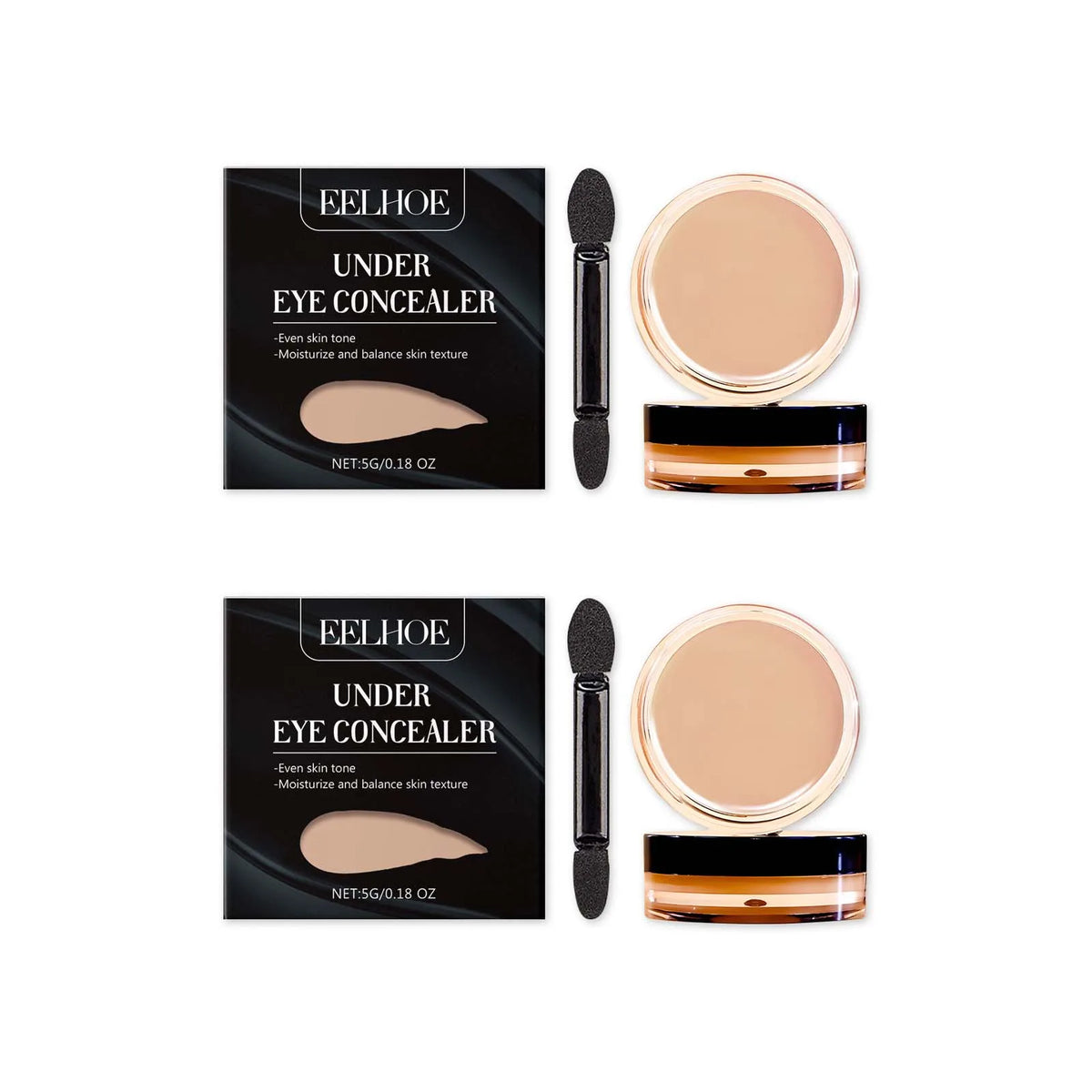Qme Eye Concealer – Moisturizing, Blemish-Covering Makeup Eye Concealer Qme 2Pcs ivory