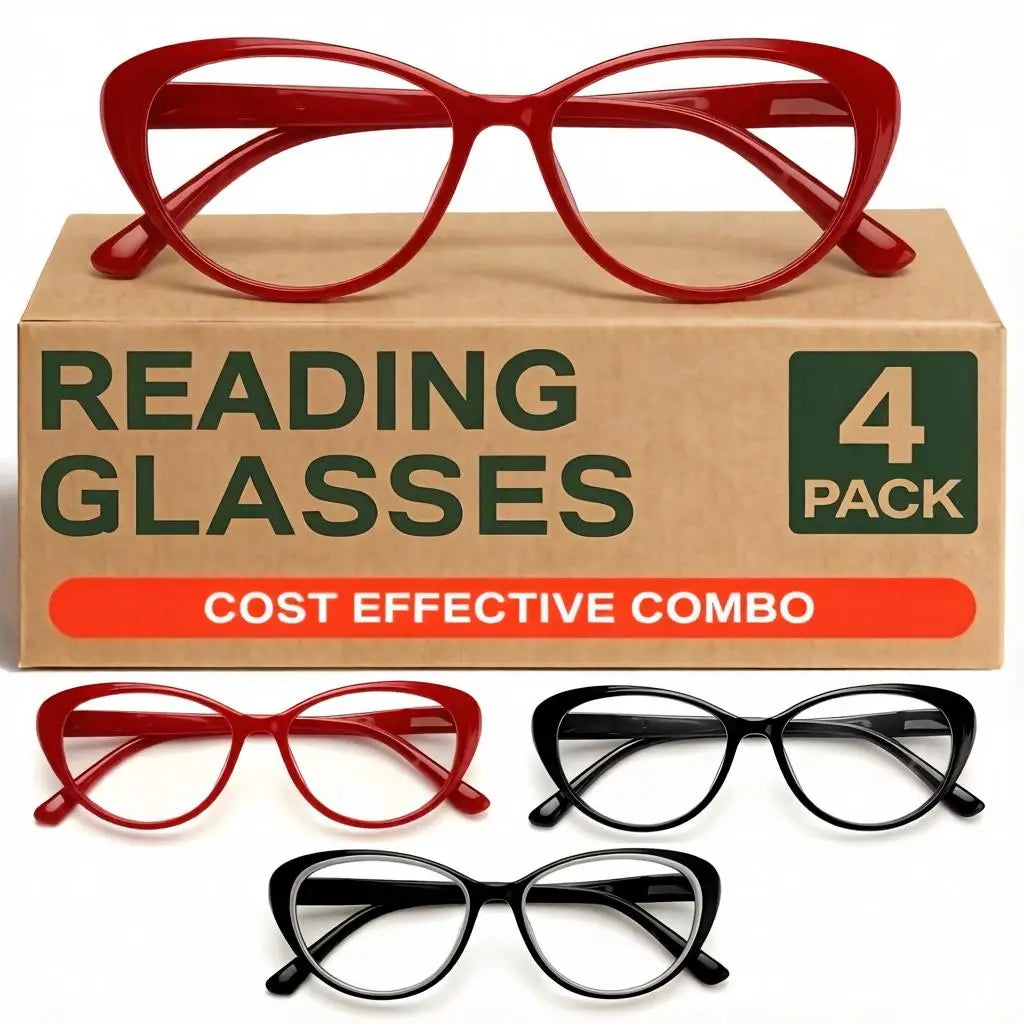 4-Pack Cat Eye Reading Glasses +1.0–+3.0 | VOPHA L52 Cat Eye Reading Glasses Qst 150 4 PACK