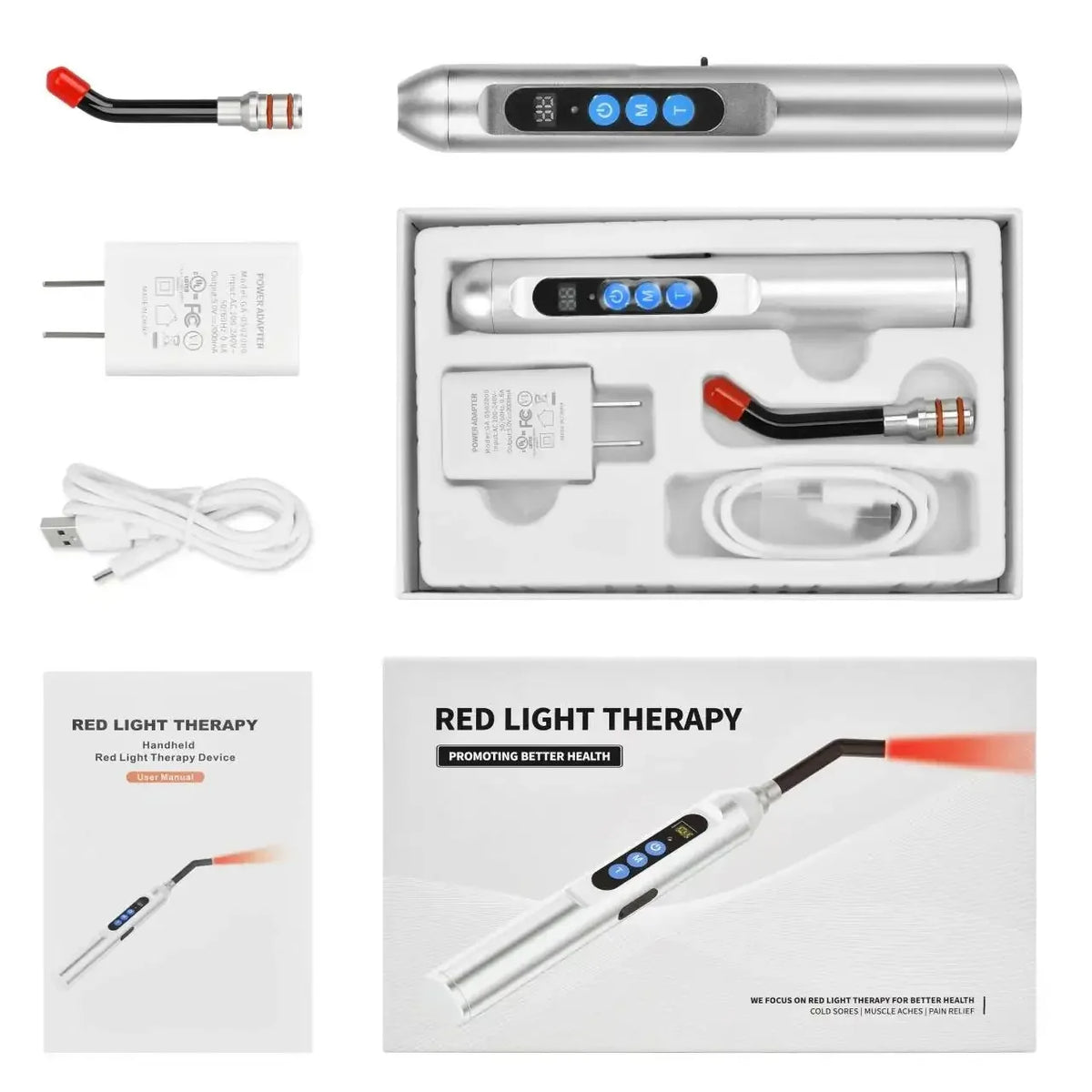 Vilnason Red Light Therapy Wand 660nm 850nm – Face & Body Light Therapy Wand Qst