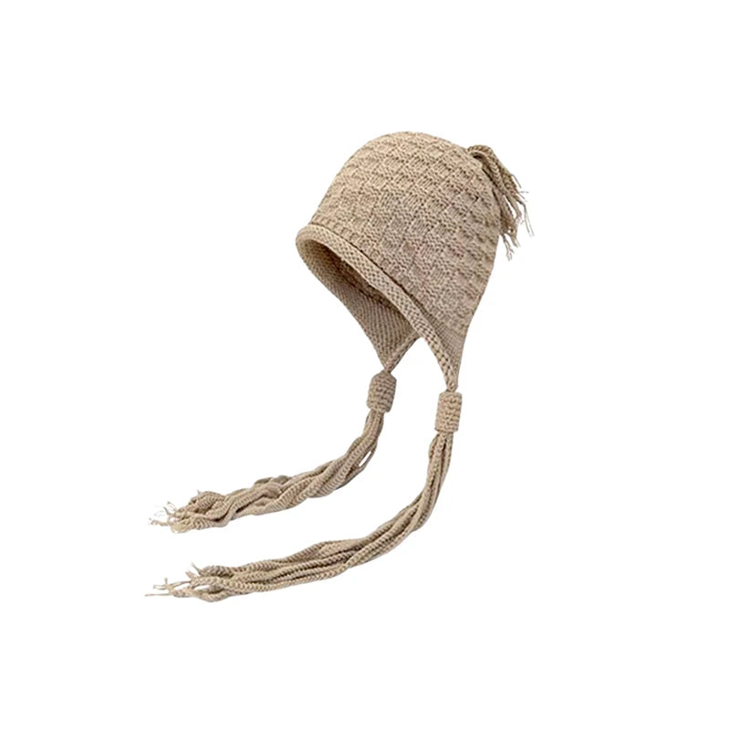 Women's Handmade Knitted Winter Hat – Crochet Ear Warmth Cap Knitted Winter Hat Qst A18