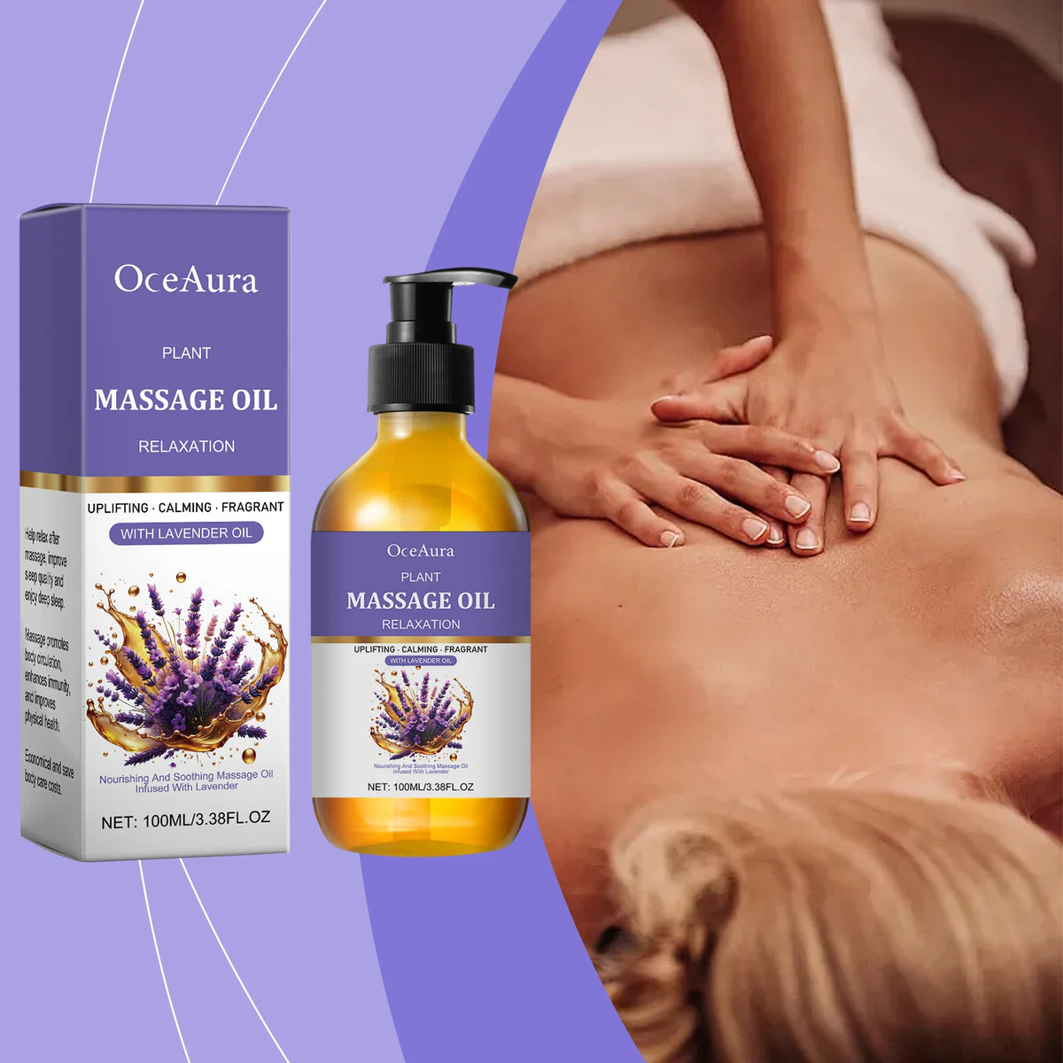 Natural Lavender Body Massage Oil – Calming Aromatherapy 100ml Body Massage Oil Qst