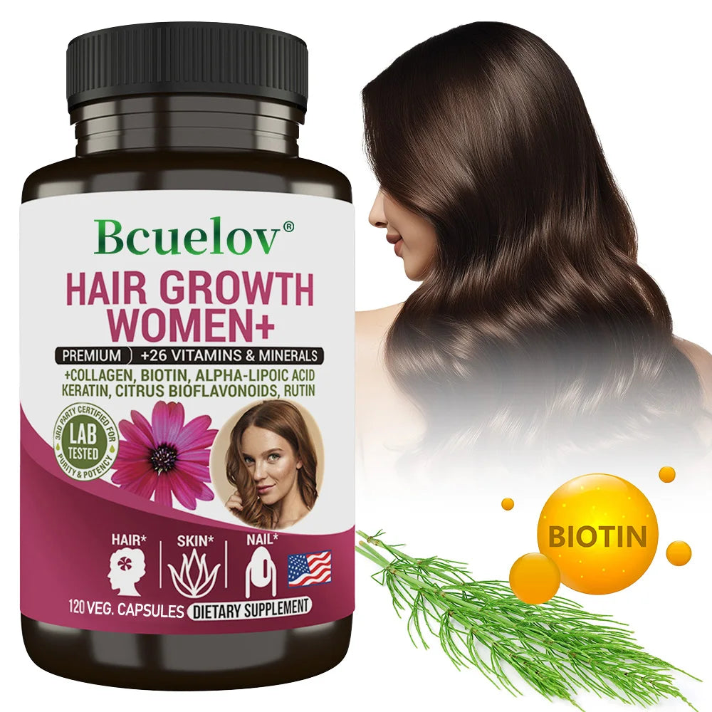 Women's Hair Growth Capsules – Biotin, Collagen & Vitamins Hair Growth Supplement Qst