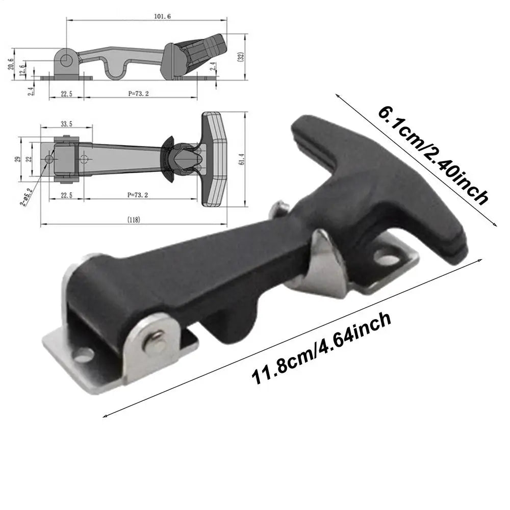 Stainless Steel Hood Catch 2-Pack – Heavy Duty Latch for Trucks & RV Hood Catch Latch Qst B