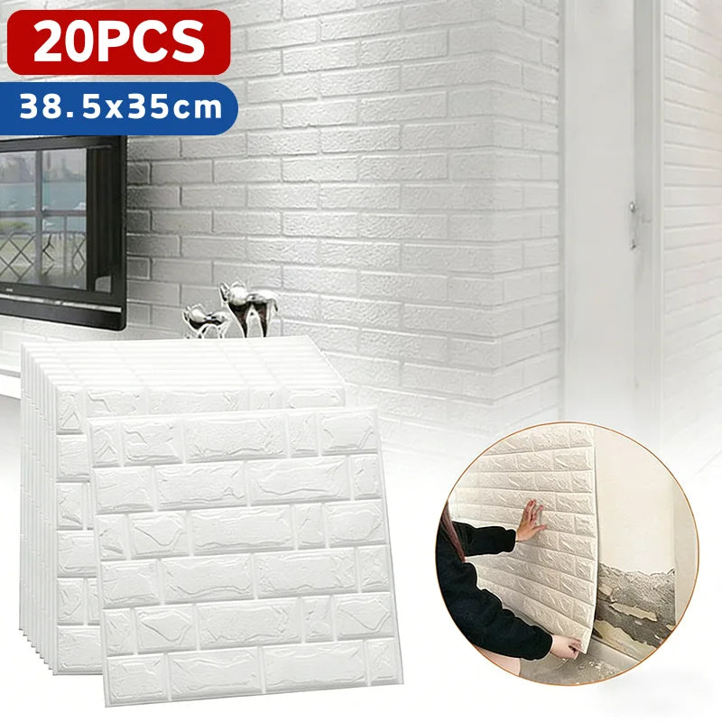 3D Brick Wall Stickers Self-Adhesive PVC Panels | 7 Colours Wall Sticker Panels Qme