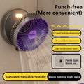 5000mAh 3-in-1 Foldable Rechargeable Portable Wall Fan Rechargeable Portable Fan Qst 5000mAh Grey USB Type-C