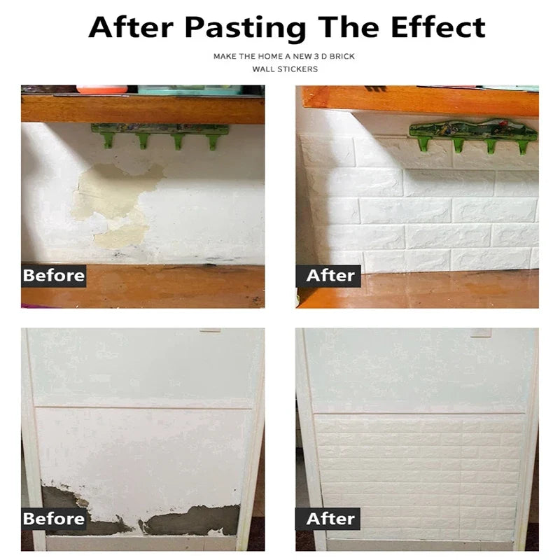 3D Brick Wall Stickers Self-Adhesive PVC Panels | 7 Colours Wall Sticker Panels Qme