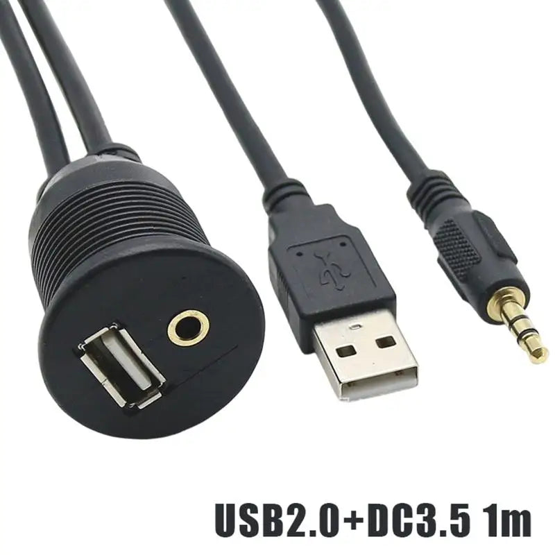 Flush Mount Panel USB Extension Cable – Waterproof UV Resistant Panel Mount USB Cable Qme Default Title