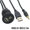 Flush Mount Panel USB Extension Cable – Waterproof UV Resistant Panel Mount USB Cable Qme Default Title