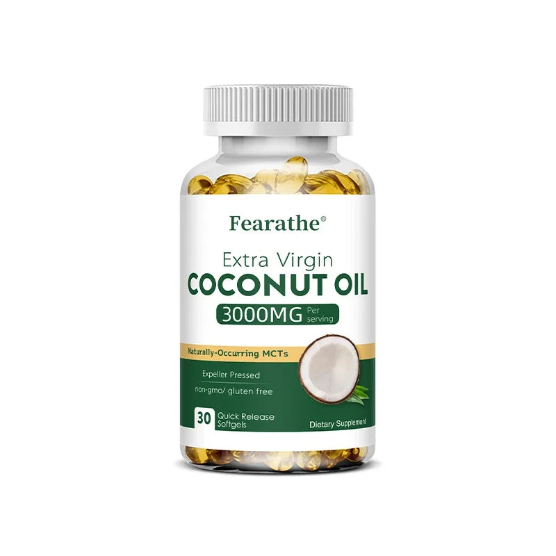 Extra Virgin Coconut Oil 3000mg Softgels | Non-GMO Supplement Coconut Oil Supplement Qst 30Count