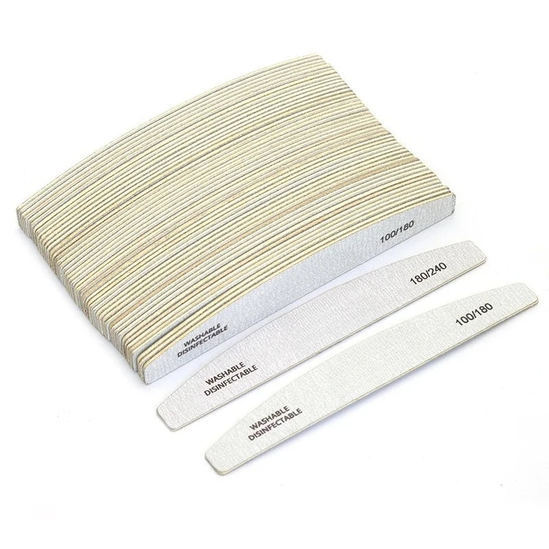 50 Professional Wooden Nail Files 180 240 Grit Buffer Set Nail Files Set Qme