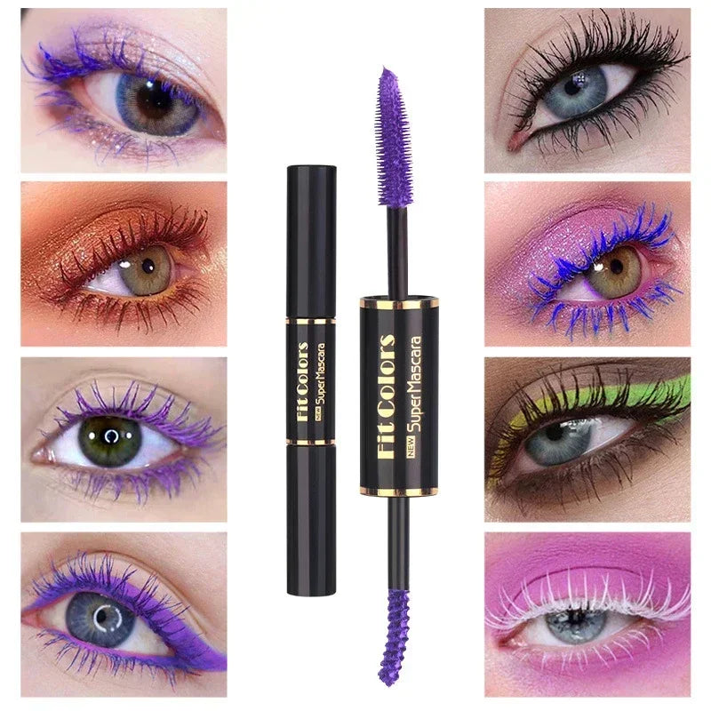 Double Head Colorful Waterproof Mascara – Thick Lash Extension Colorful Mascara Qme