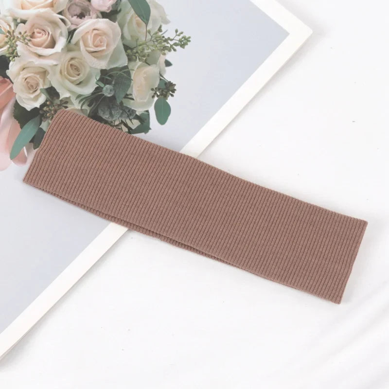 Unisex Elastic Sports Headband – Yoga, Running & Gym Hair Band Sport Yoga Headband Qme Brown