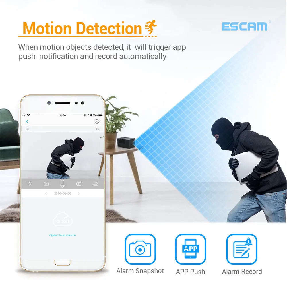 ESCAM G17 1080P Mini WiFi Security Camera | Rechargeable WiFi Security Camera Qme
