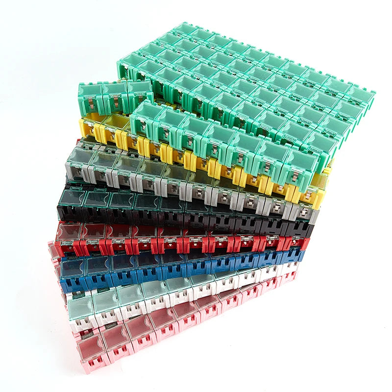 50-Piece SMD SMT Component Mini Storage Box Kit – Plastic Component Storage Kit Qst