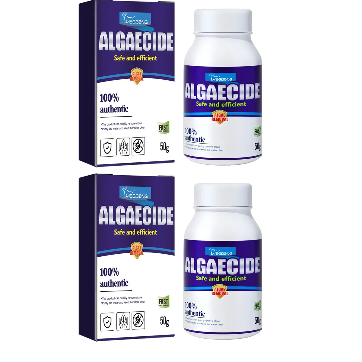 YEGBONG Aquarium Algae Removal Agent – Purify Tank Water Aquarium Algae Treatment Qme 2 X 50g Boxed