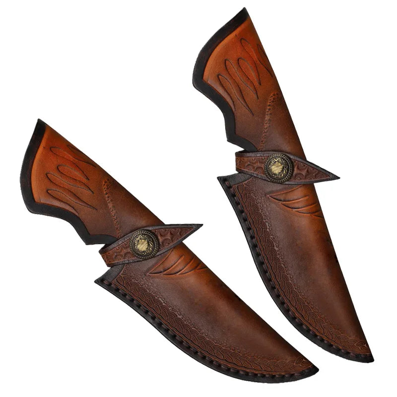 Swayboo Leather Fixed Blade Knife Scabbard with Belt Buckle Leather Knife Scabbard Qst