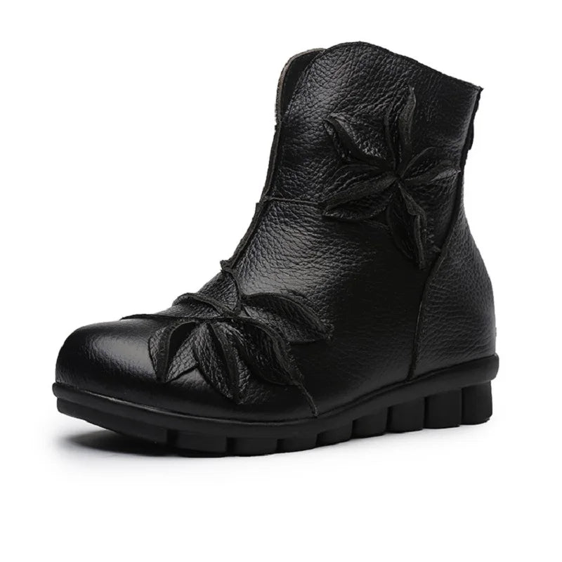 Women's Waterproof Plush Ankle Snow Boots – Winter Zip Boot Women's Snow Boots Qst