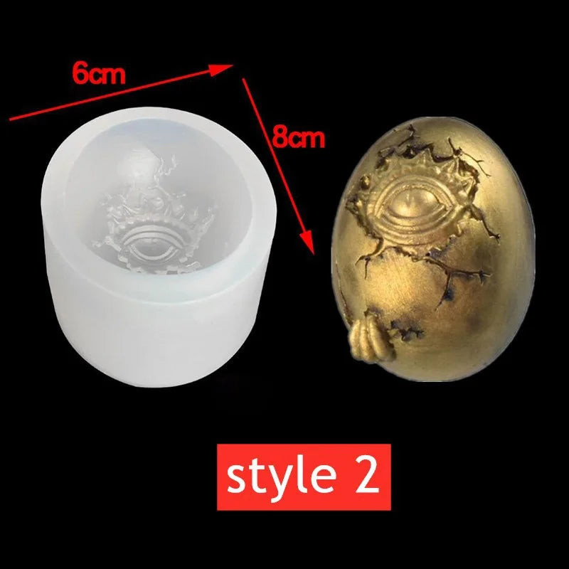 Dragon & Dinosaur Egg Silicone Resin Mold Set – 3 Styles Silicone Resin Mold Qme 02-Dragon Egg