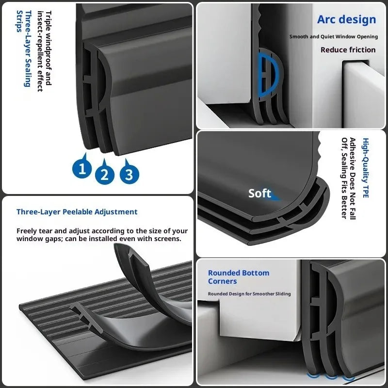 Self-Adhesive Door & Window Seal Strip – Windproof Soundproof Door & Window Seal Strip Qme