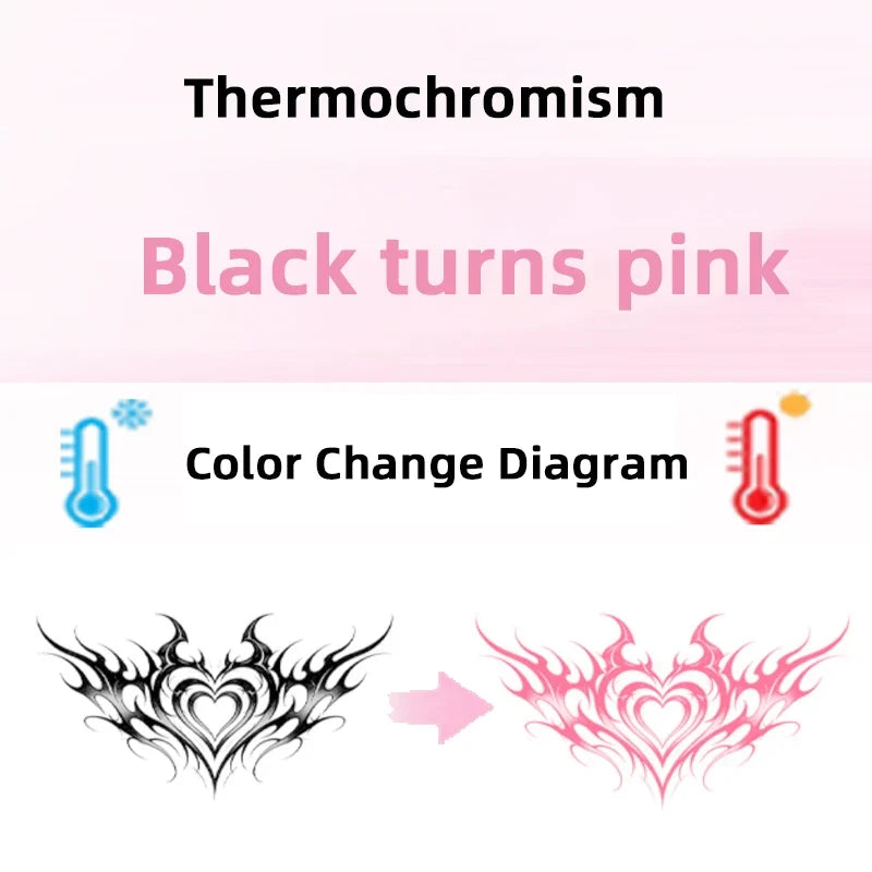 Temperature-Changing Body Tattoo Sticker – Waterproof & Charming Temporary Tattoo Sticker Qme