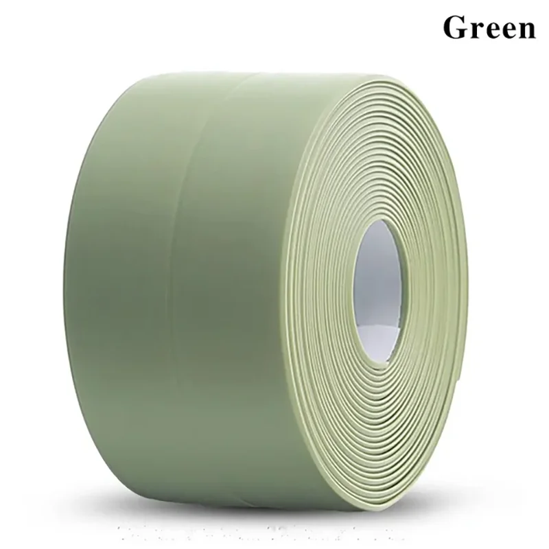 Waterproof PVC Self-Adhesive Sealing Tape Strip – Kitchen & Bath Sealing Tape Strip Qme 16M(52.5 Feet) Green 3.8CM(1.5inch)