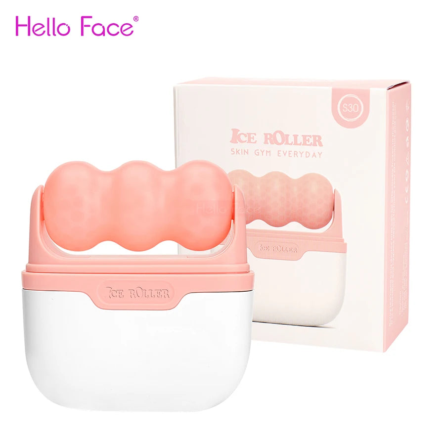 Hello Face S30 Ice Roller – 2 Freezable Heads, Face & Body Facial Ice Roller Qst Pink China Mainland