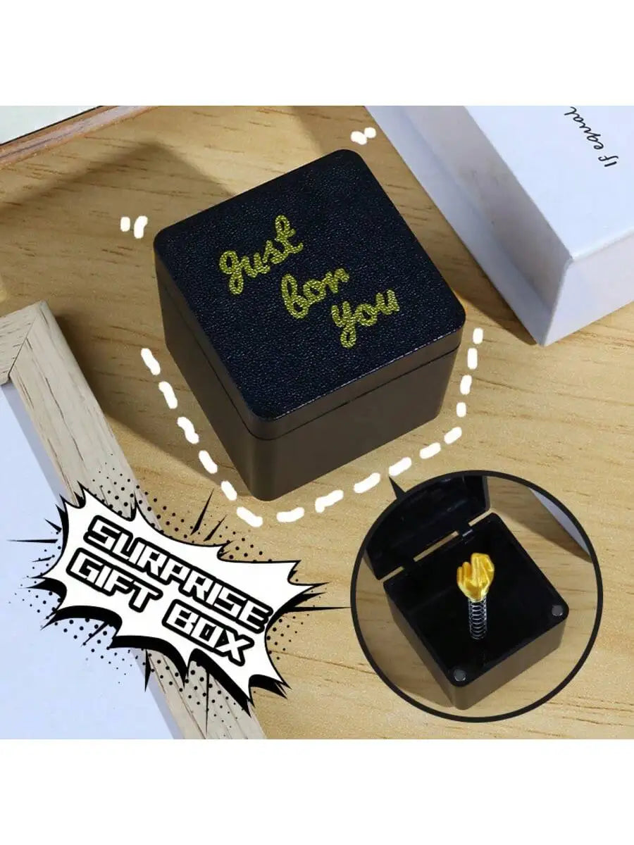 3D Printed Middle Finger Surprise Prank Box – Funny Novelty Gift Novelty Prank Statue Qme