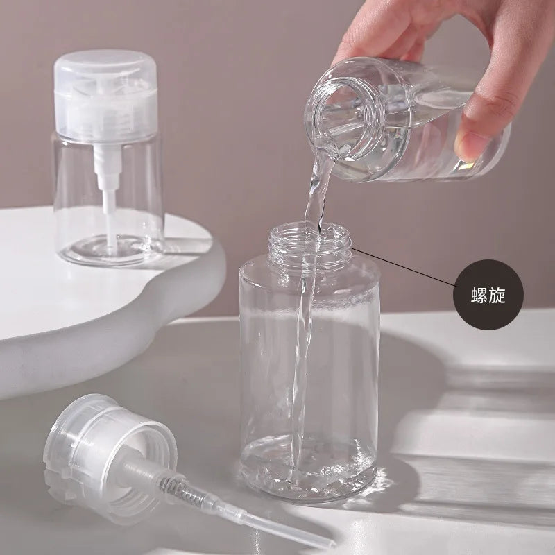 Refillable Nail Pump Dispenser Bottles 120ml–200ml | Press Top Nail Pump Dispenser Qme