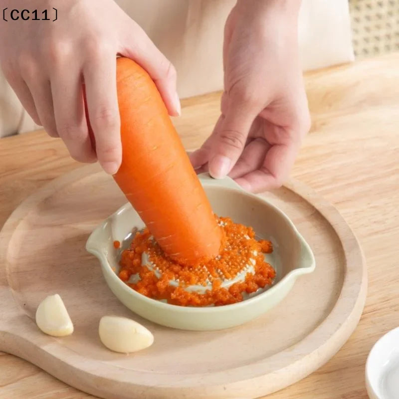 Ceramic Garlic Ginger Grater Plate | Porcelain Grinder with Spout Ceramic Grater Plate Qme