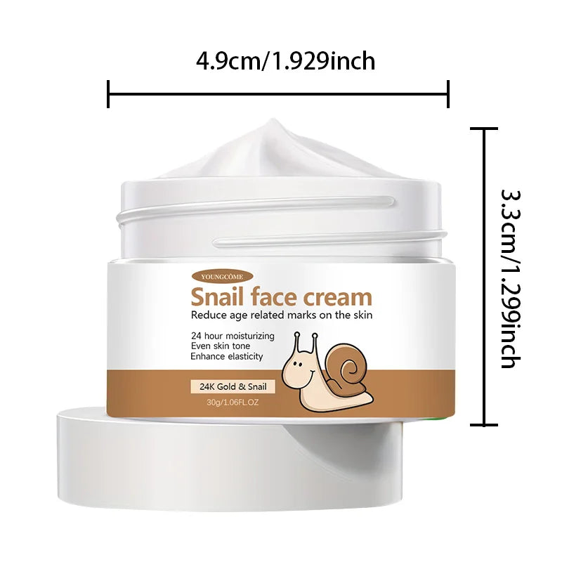 YOUNGCOME Snail Essence Cream – Collagen & Hyaluronic Moisturizer Facial Moisturizer Cream Qst 30g