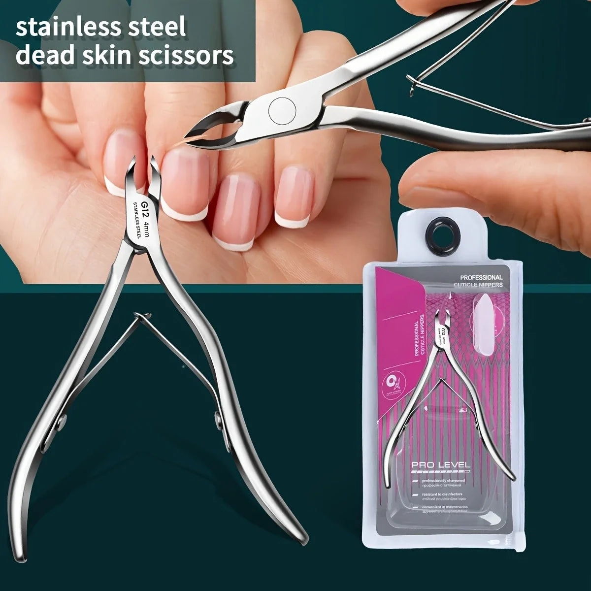 Professional Cuticle Trimmer – Ultra-Sharp Stainless Steel Shears Cuticle Trimmer Qme G12 Silvery