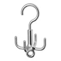 360° Rotating 4-Claw Clothes Hook – Scarf & Wardrobe Organizer Wardrobe Hook Organizer Qme Silver-1pc