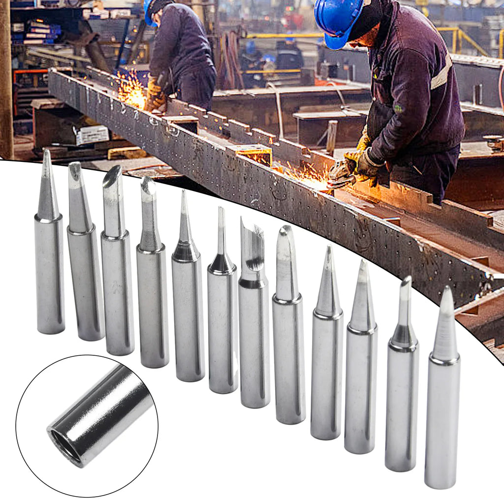 12-Pc Soldering Iron Tips 900M-T for 936 937 852D Stations Soldering Iron Tips Qme Default Title