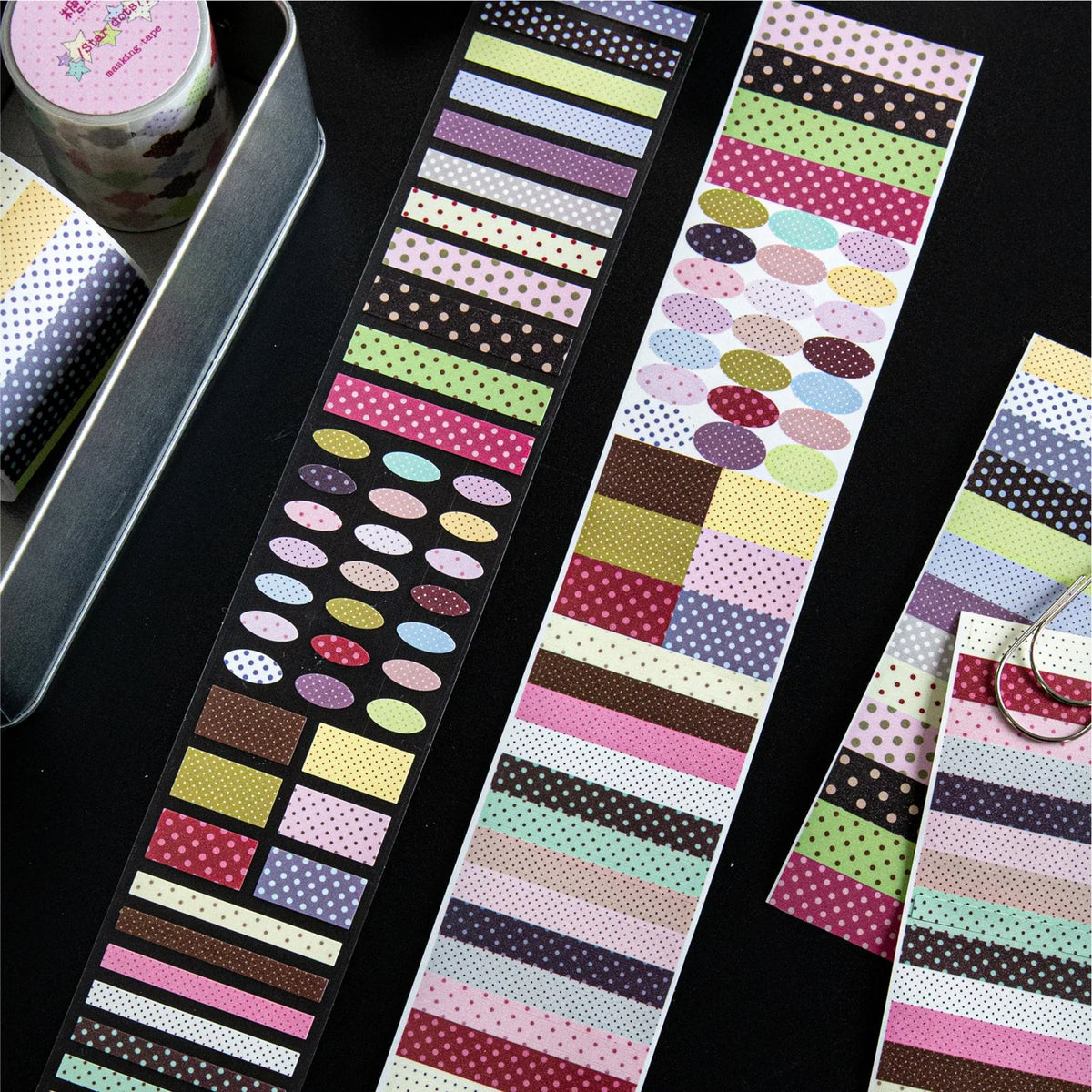 Kawaii Wave Point Masking Tape 50mm×2m – DIY Craft & Collage Decorative Masking Tape Qme