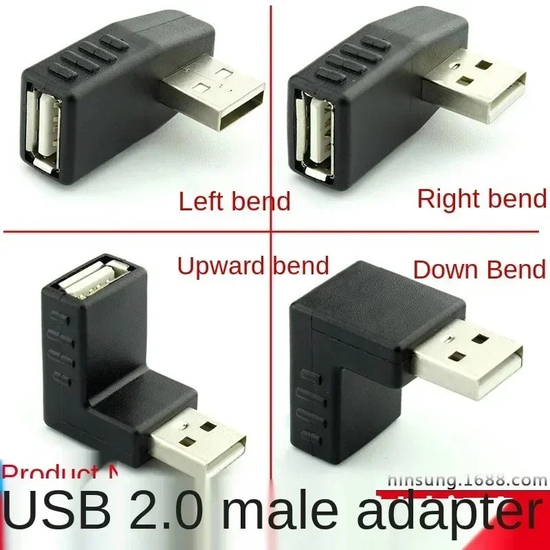 Mini USB 5-Pin 90° Right-Angle Adapter – Male to Female USB Angle Adapter Qme