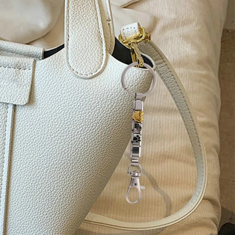 DIY Italian Link Charm Bead Key Chain – 10 Colors Charm Bead Keychain Qme