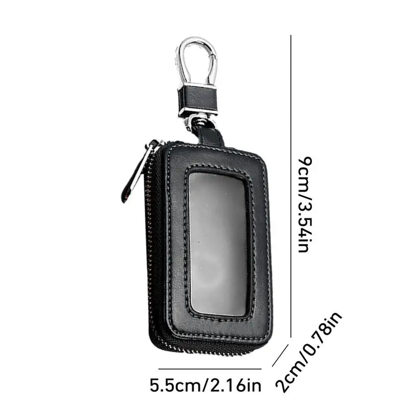 Leather Car Key Case – Key Fob Protector with Coin Holder Leather Key Case Qst