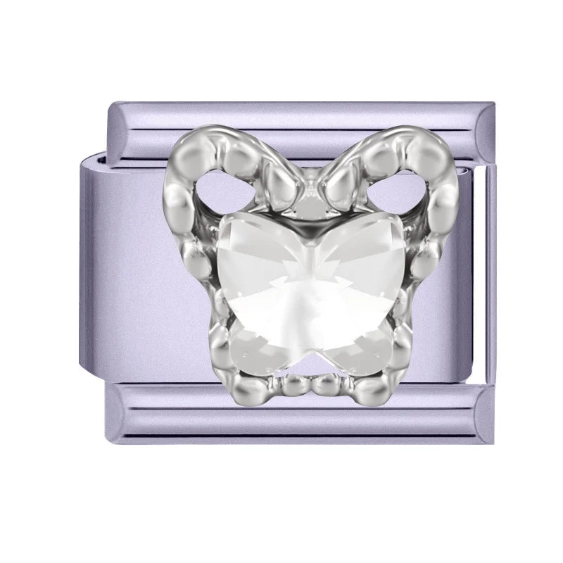 Zircon Bow Butterfly Rabbit Italian Charm Links DIY Bracelet Italian Charm Links Qme Style 9